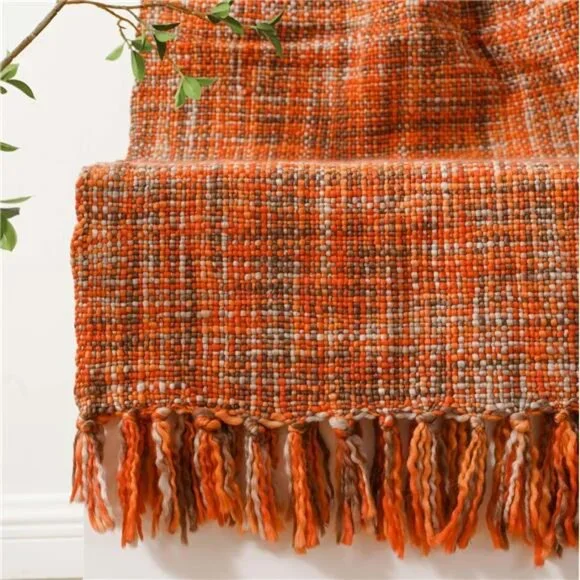 HOT Battilo Boho Orange Throw Blanket HOME Rust Orange